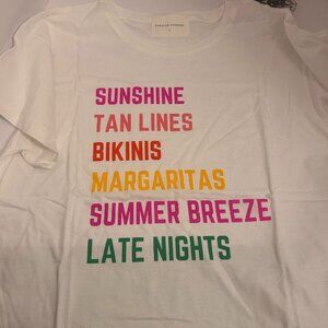 Panache Apparel Summer Graphic Tee – Sunshine, Tan Lines, Margaritas – NWOT – L